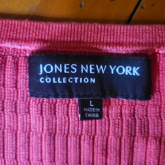 Jones New York Women's Ombre Style Capped Sleeve Ribbed Top - Size L - Picture 11 of 11